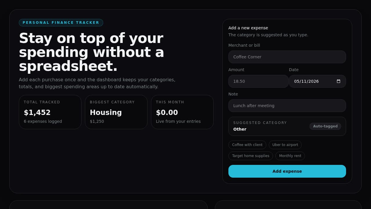 Personal Finance Tracker preview